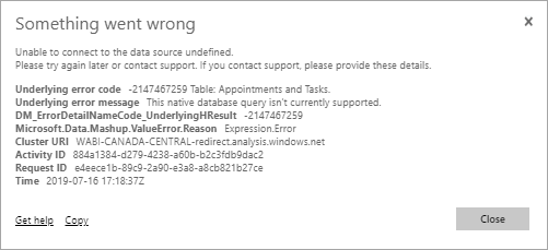 Underlying Error Message This Native Database Quer Microsoft Power Bi Community
