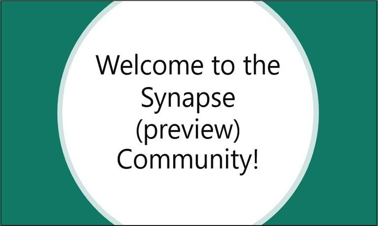 Welcome to the Synapse (preview) Community
